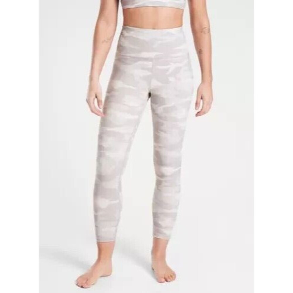 ATHLETA  Elation Camo 7/8 Tight Yoga Workout S Small Taupe Athleticwear